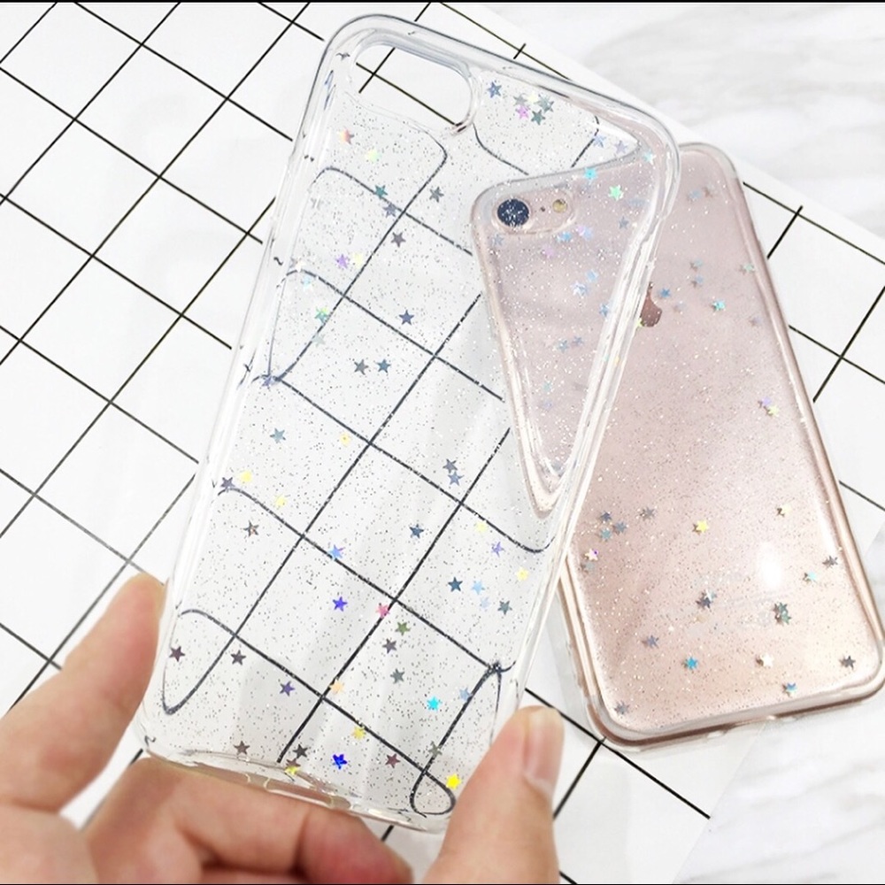 New iPhone X Case clear stars glittery